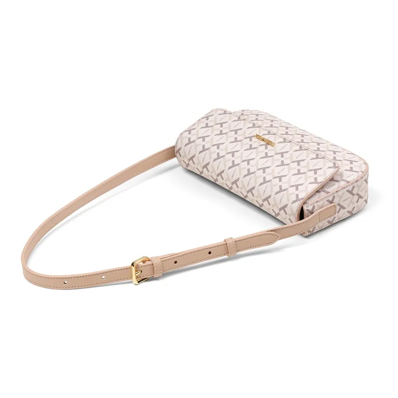 Teenmix PVC Envelope Bag, Shoulder Bag Medium Size Women's Cherry Blossom Pink/Mocha-4