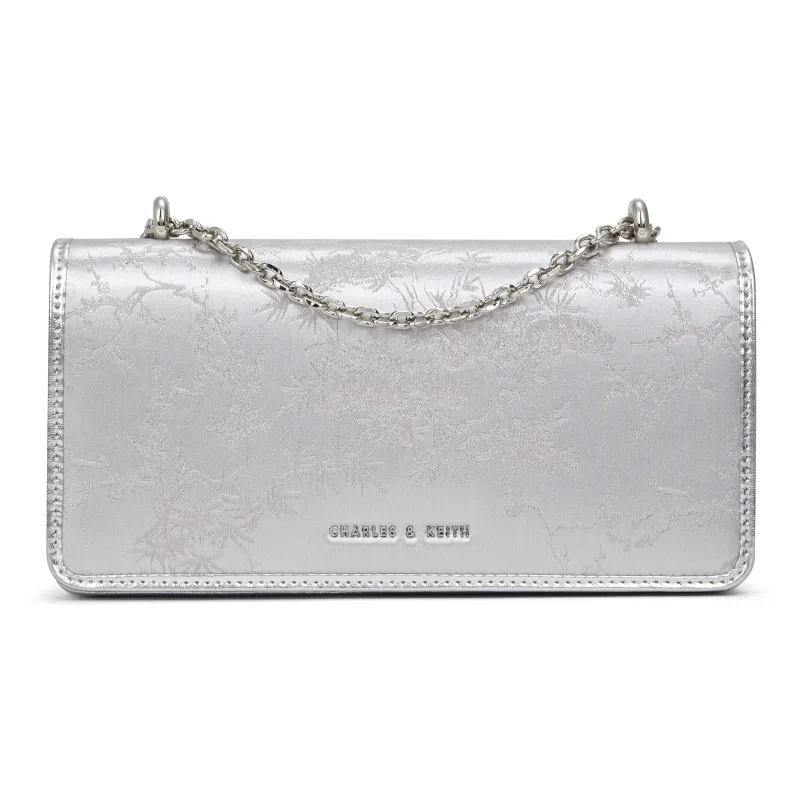 CHARLES&KEITH Satin Chain Small Square Bag Small Size Women's Solid Color-0