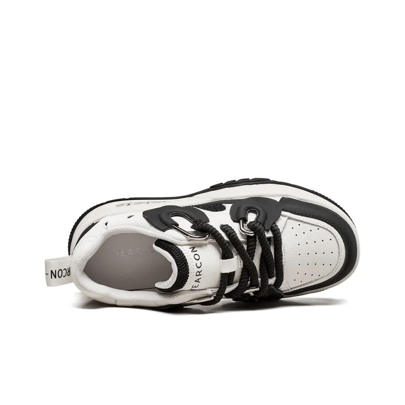 YEARCON Skateboard Shoes Women's Low Top Beige/Pink-2
