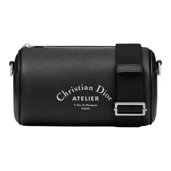 DIOR Grained Cow Leather Cylinder Bag Shoulder Bag Crossbody Bag Regular Men's Black