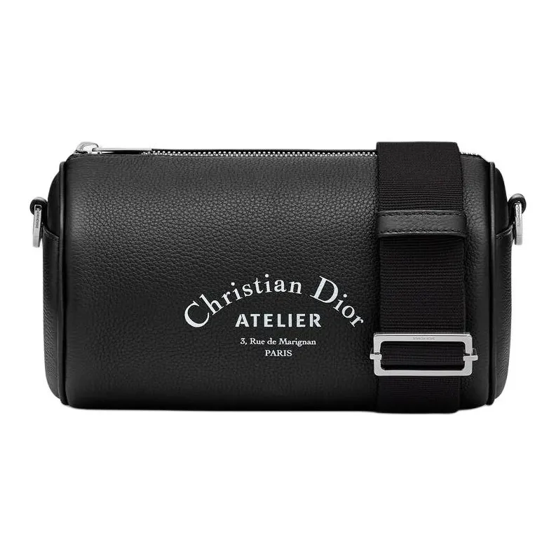 DIOR Grained Cow Leather Cylinder Bag Shoulder Bag Crossbody Bag Regular Men's Black-0