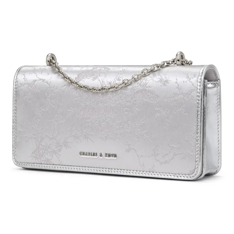 CHARLES&KEITH Satin Chain Small Square Bag Small Size Women's Solid Color-1