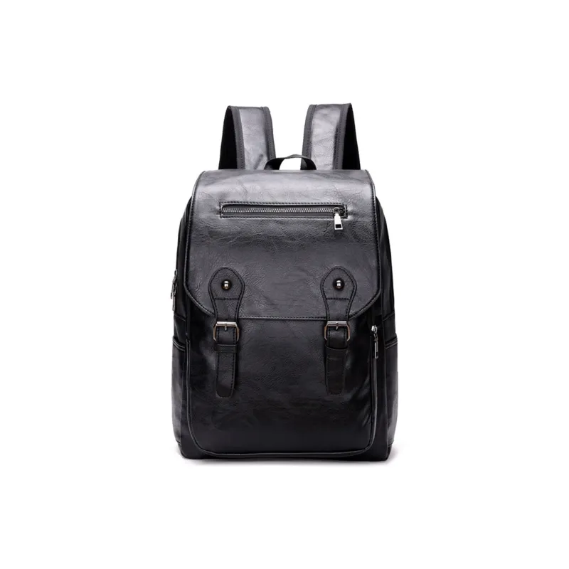 Slazenger PU Laptop Backpack Regular Men's Black/Dark Brown/Light Brown-0