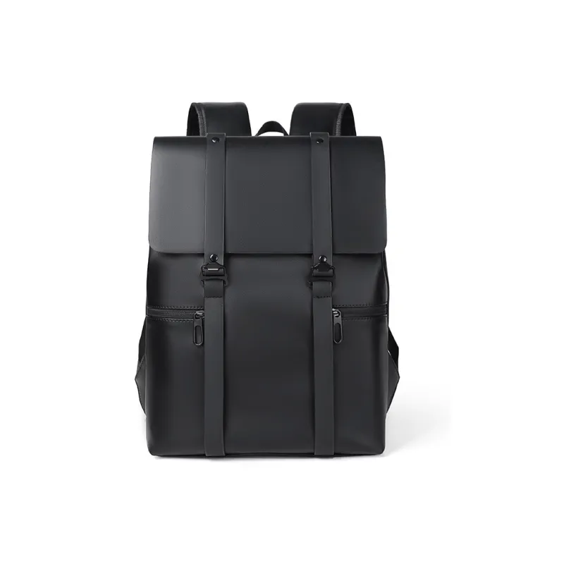 MUYKUY PU Leather Patchwork Backpack Regular Unisex Galaxy Gray/Black-5
