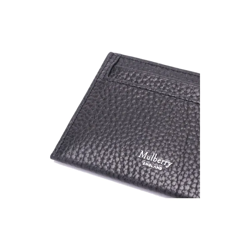 Mulberry Grained Leather Card Holder Women's Black-3