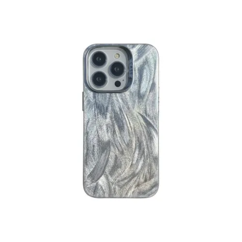 Koman ABS+PC Material Multicolor Feather Yarn Phone Cases Compatible With Apple IPhone 12/13/14/15/16/Pro/Mac