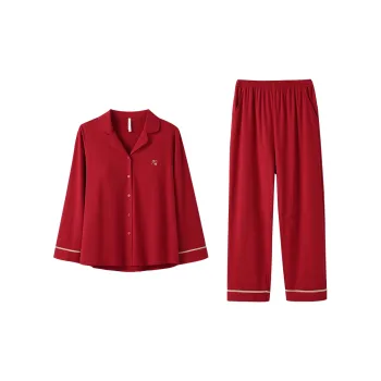 Aannsfam Pajama Set Women's Basic Red