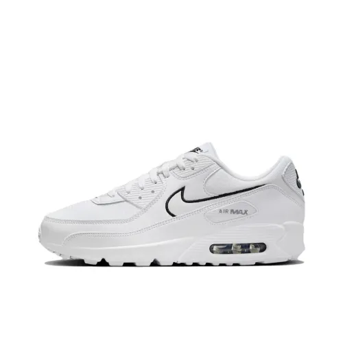 Nike Air Max 90 Cushioning Wear Resistant Low Top Casual Shoes Unisex White