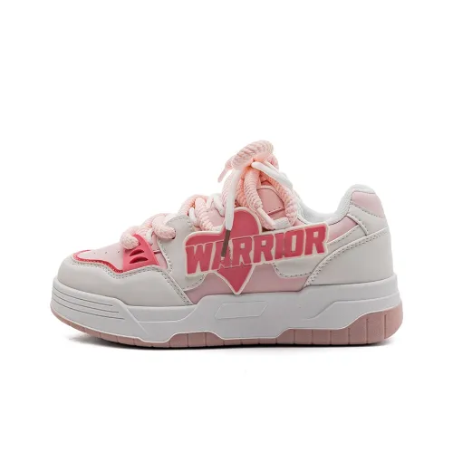 WARRIOR Skateboard Shoes Women's Low-Top White/Pink Red