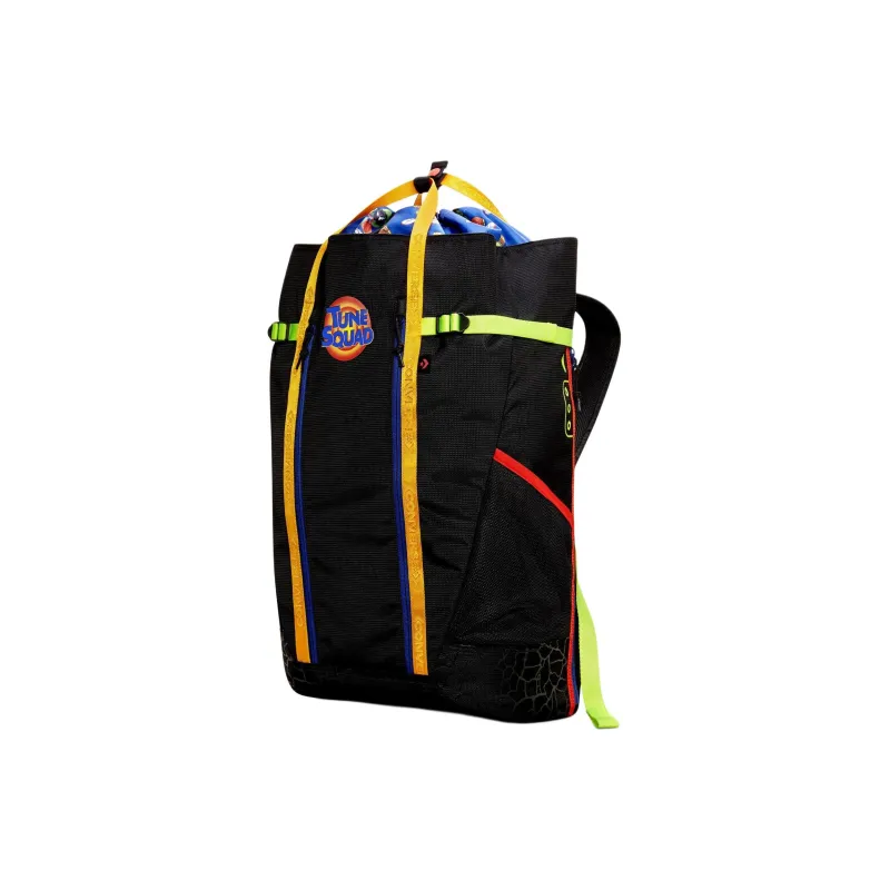 Converse Air King Slam Dunk 2 Collaboration Polyester Portable Backpack Unisex Black Yellow-4