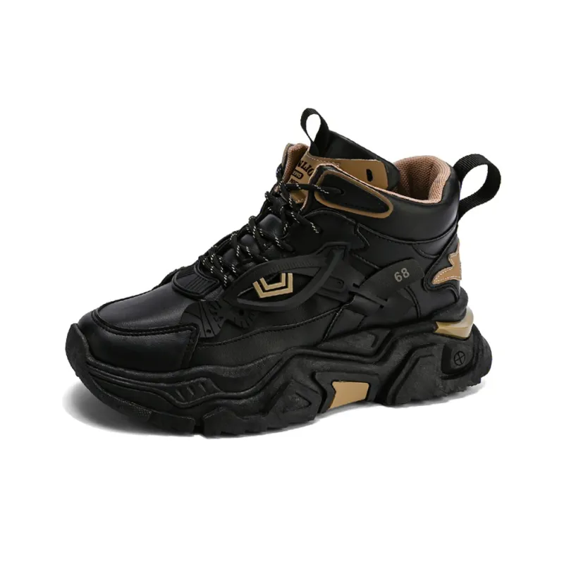 Tonlion Cushioning Anti-Slip And Wear-Resistant Height Increasing Mid-Top Chunky Sneakers Men's-1