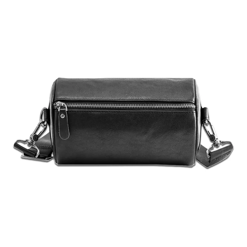 Back Step Top Grain Vegetable Tanned Cow Leather Genuine Leather Shoulder Bag Crossbody Backpack Regular Unisex Black-2