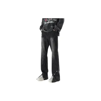 PAINT STAIN Jeans Unisex Black