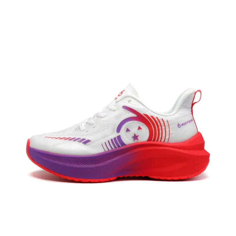 HUITENG Running Shoes Unisex Low Top Aurora Blue/Flame Red/Glacier White/Starry Black/Starry Pink-5