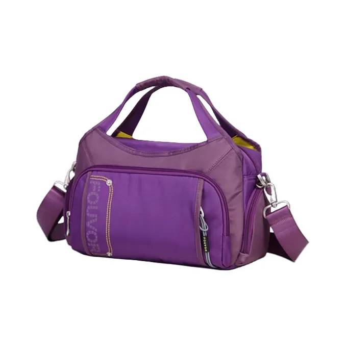 FOUVOR Oxford Travel Bag, Shoulder Bag, Crossbody Bag, Handbag Medium Size Unisex Beige Yellow/Pink Purple/Purple/Black-6