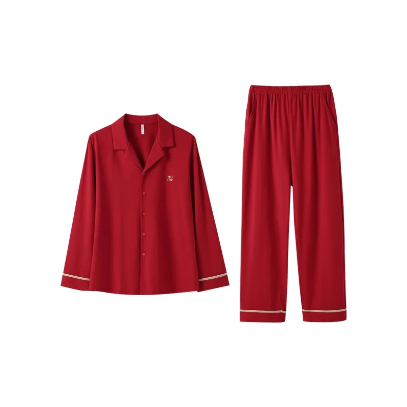 Aannsfam Pajama Set Men's Basic Red-0