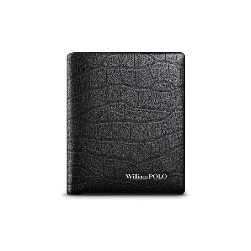 WilliamPOLO Top Grain Cow Leather Zero Wallet Regular Men's Black-5