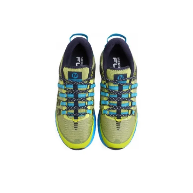 MERRELL Agility Peak 4 Gore-Te Cushioning Wear-Resistant Low-Top Outdoor Shoes Men's Blue Yellow-3