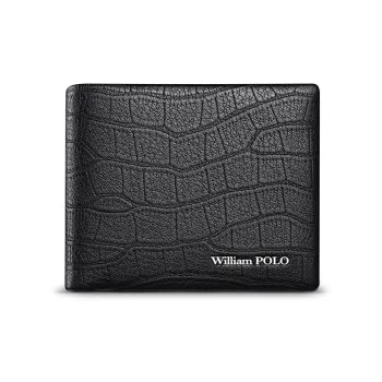WilliamPOLO Top Grain Cow Leather Zero Wallet Regular Men's Black