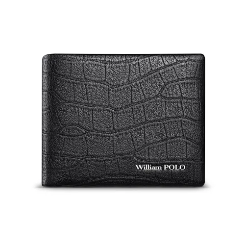 WilliamPOLO Top Grain Cow Leather Zero Wallet Regular Men's Black