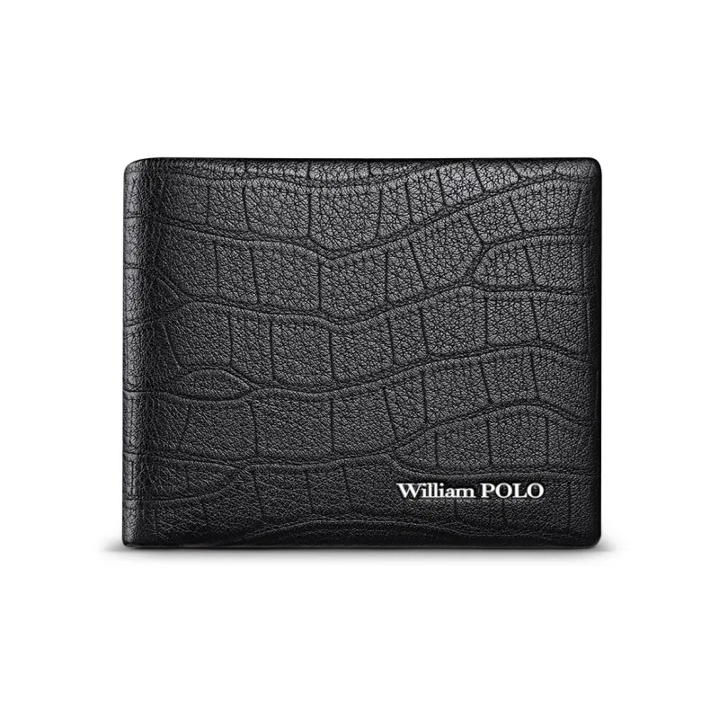 WilliamPOLO Top Grain Cow Leather Zero Wallet Regular Men's Black-0