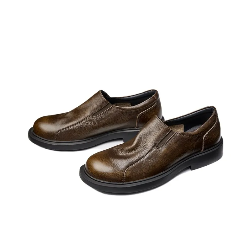 Brounvanm Men's Casual Shoes Men Low Top Black, Brown-2