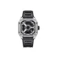 OBL-AK-E-CN-White Case Black Dial Black Strap