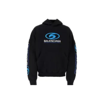 Balenciaga Logo Printed Distressed Hoodie