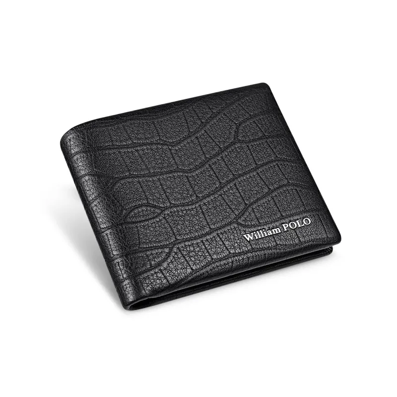 WilliamPOLO Top Grain Cow Leather Zero Wallet Regular Men's Black-1
