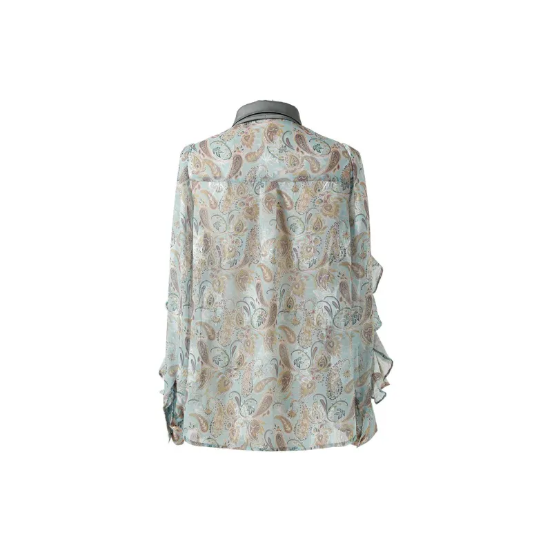 Like The Age Of Water Shirt Women's Green Floral-1