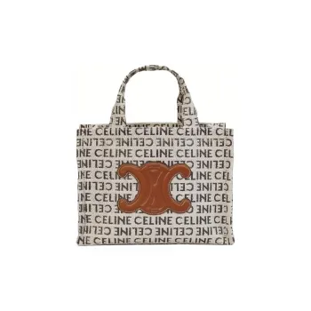 CELINE Canvas With Leather Canvas Bag, Shoulder Bag, Crossbody Bag, Handbag Women's Beige & Brown