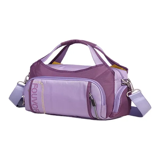 FOUVOR Oxford Travel Bag, Shoulder Bag, Crossbody Bag, Handbag Medium Size Unisex Beige Yellow/Pink Purple/Purple/Black-4