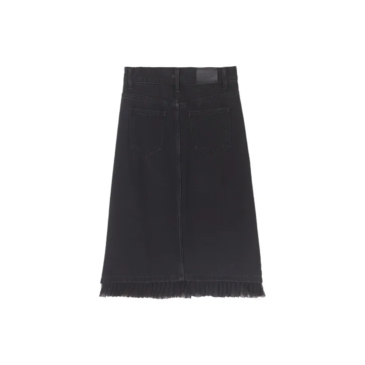 HIPPIEMISS Denim Long Skirts Women's Black-1