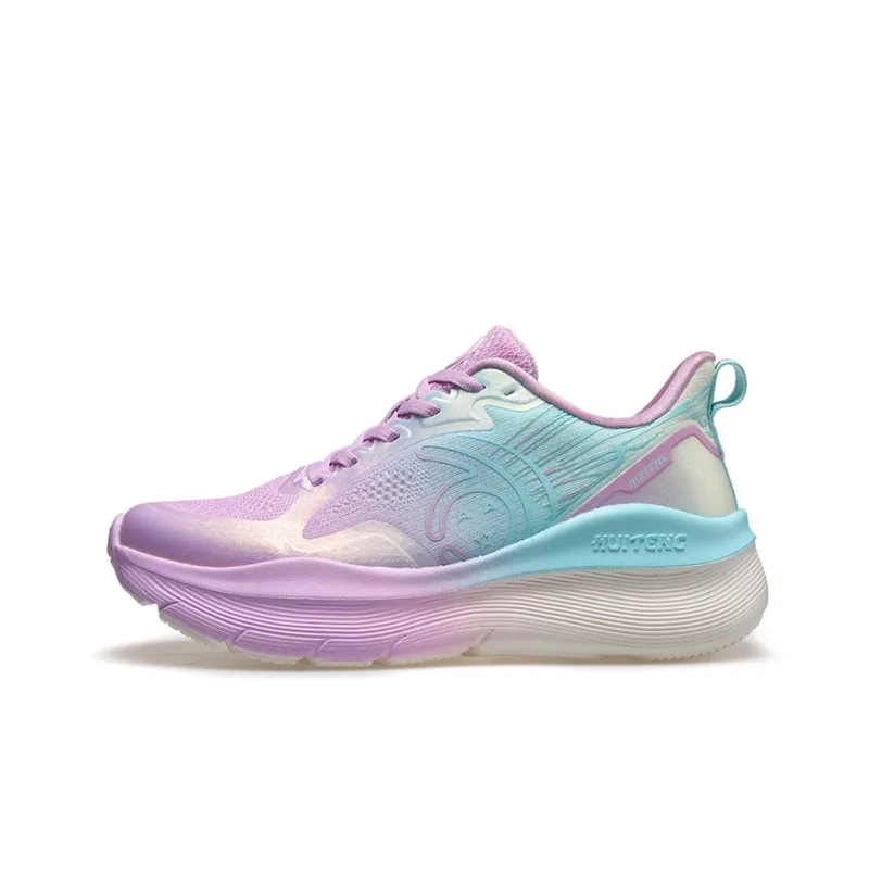 HUITENG Running Shoes Unisex Low Top Rainbow Pink/Dream Purple/Sky Blue/Sunrise Orange/Midnight Black-1