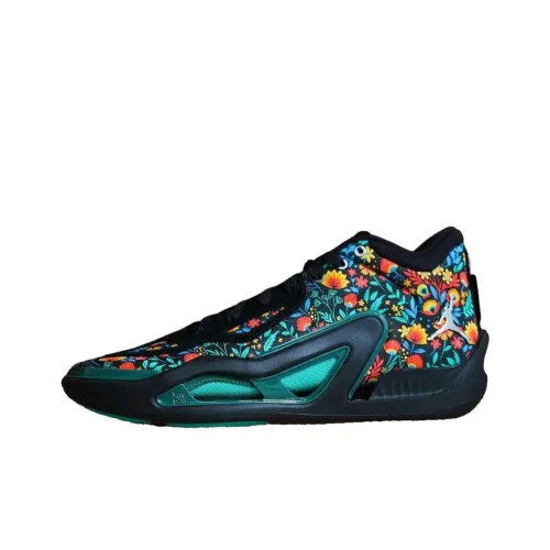 Jordan Tatum 1 'Welcom To The Garden' PE Wear Resistant Low Top Basketball Shoes Men's Black Green Orange