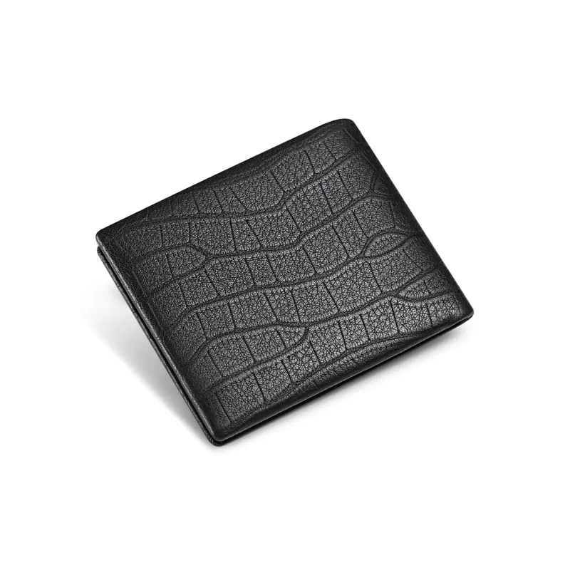 WilliamPOLO Top Grain Cow Leather Zero Wallet Regular Men's Black-2