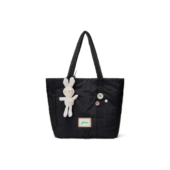 Fillove Fabric Tote Bag Shopping Bag Handbag Shoulder Bag Unisex Black