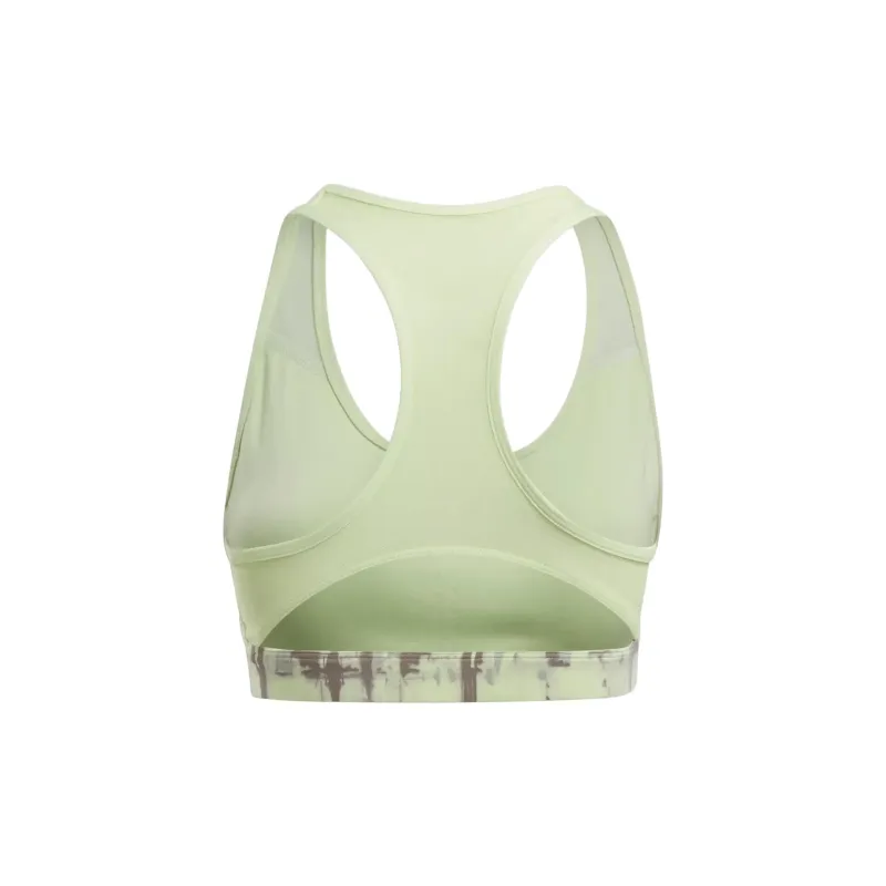 Reebok LUX PERFORM PRINTED RACER BRA Sports Underwear Women's Green-1
