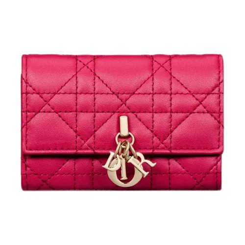 DIOR Sheepskin Wallet Extra Small Women's Purple Pink