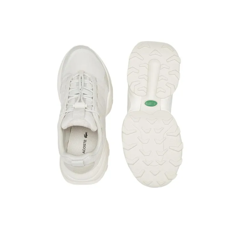 LACOSTE Wear resistant And Lightweight Low Top Casual Shoes Women's Ecru-2