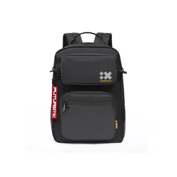 ElevethSign Polyester Backpack Large Size Unisex Gray/Black
