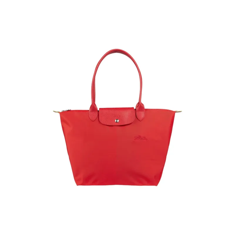 LONGCHAMP Le Pliage Green Recycled Canvas With Leather Trim Dumpling Bag Handbag, Shoulder Bag Women's Tomato Red-0