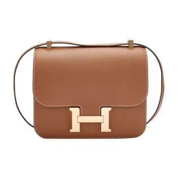 HERMES Constance Epsom Leather Shoulder Bag Crossbody Bag Women's 37 Gold Gold Brown