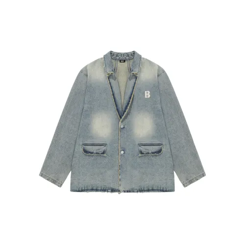 BJHG Denim Jackets Unisex Vintage Blue