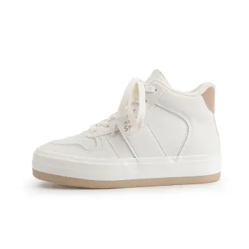 SNXR Cushioning Support Height Increasing High-Top Skateboard Shoes Women's Beige Brown