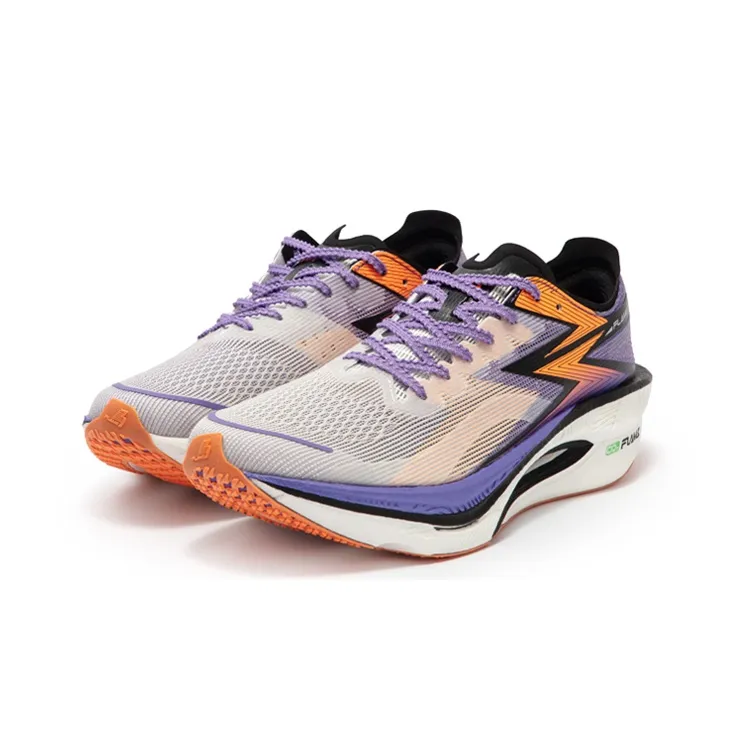 361° Fly Burn 3 Cushioning Anti Slip And Wear Resistant Rebound Low Top Marathon Running Shoes Unisex White Purple-2