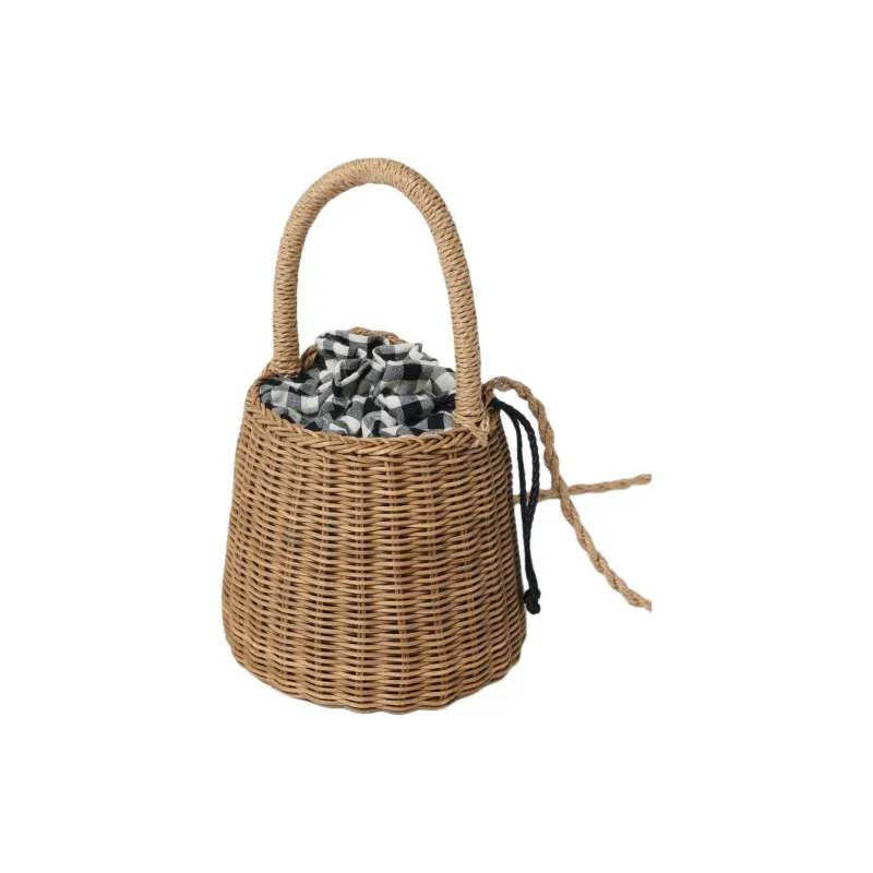 ZARA Cotton Bucket Bags Shoulder Bag Crossbody Bag Handbag Women's Light Beige Yellow-1