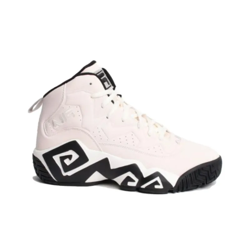 FILA MB Durable Breathable Mid-Top Basketball Shoes Men's White-1