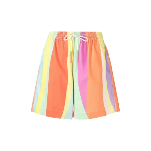 MIRA MIKATI Stripe-print Drawstring-waist Short Shorts