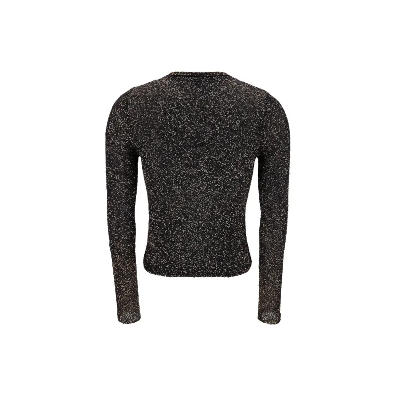 Balenciaga Sequin Embellished Long-Sleeved Knit Top-1